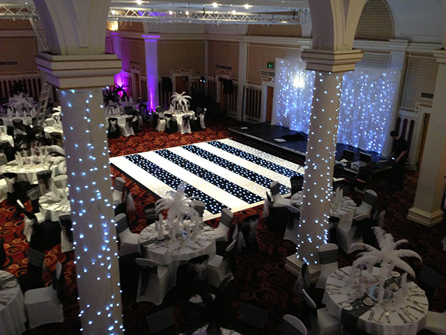Black & White Striped LED Starligt Dance Floor
