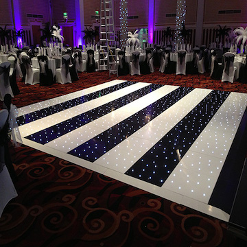 Black & White Striped LED Starligt Dance Floor
