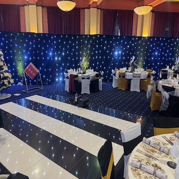 Black & White Striped LED Starligt Dance Floor