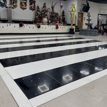 Black & White Striped LED Starligt Dance Floor